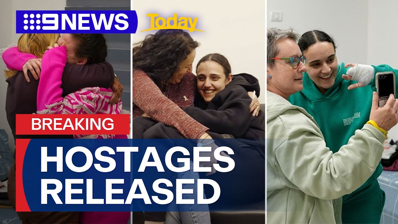 Hostages released as Gaza ceasefire begins | 9 News Australia