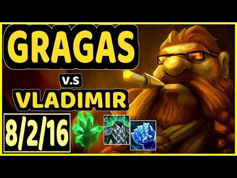 GRAGAS vs VLADIMIR - 8/2/16 KDA TOP GAMEPLAY - EUW Ranked DIAMOND