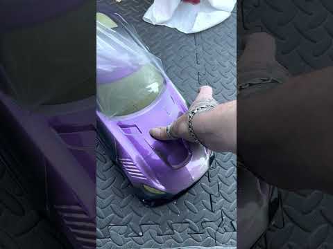 Tamiya PS-46 Iridescent Purple Green Polycarbonate Spray Paint,satisfying peel and reveal.