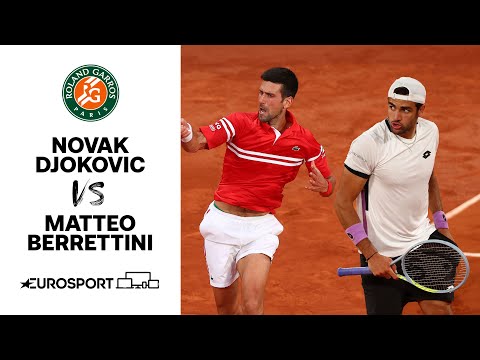 Novak Djokovic vs Matteo Berrettini | 2021 Roland Garros | Quarter-Final | Tennis | Eurosport