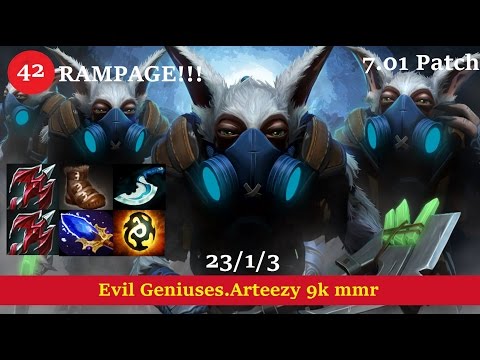 EG.Arteezy Meepo 9k mmr 23/1/3 RAMPAGE 7.01