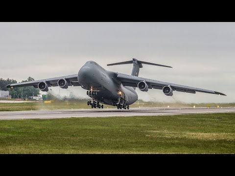Insane Screamer | USAF - Lockheed C-5B Galaxy incredible SHORT take off from Gdansk Airport !!