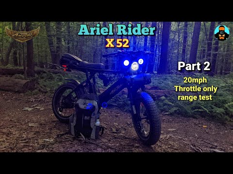 Throttle only / 40 mile / 20mph Range Test Challenge ✪ Ariel Rider 52V X-Class ✪ Part 2