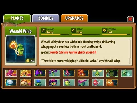 Plants vs Zombies 2 - Wasabi Whip in Almanac | Pinata Party 4/26/2016 (April 26th)