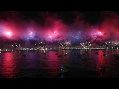 Rio De Janeiro 2021 fireworks from cruiseship view
