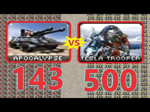 Apocalypse vs Tesla Trooper - Same Cost - Red Alert 2