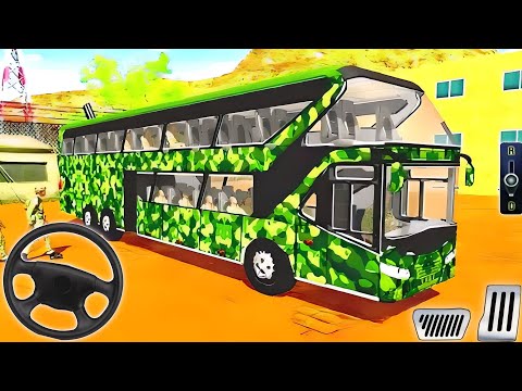 US Army Transport Bus Driver Simulator - Soldier Transport Offroad Driving - Android GamePlay #3
