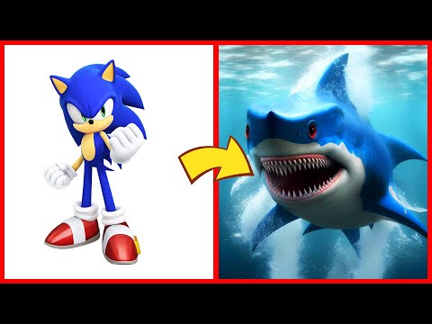 SONIC the Hedgehog ALL CHARACTERS as SHARK 2024