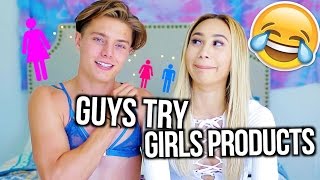 GUYS TRY GIRLS PRODUCTS!