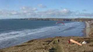 PARAGLIDING AT NEWGALE BEACH, PEMBROKESHIRE 24 1 10