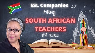 ESL Companies Hiring South African Teachers in 2021