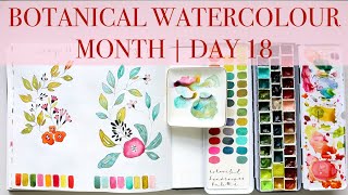 🎉🎉 BOTANICAL Watercolour Month Day 18 | Step by Step Tutorial JUL 2024