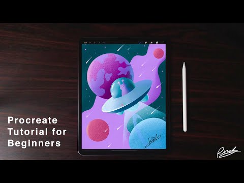 How to drawing Alien Spaceship use Procreate for beginner (Digital illustration with iPad)