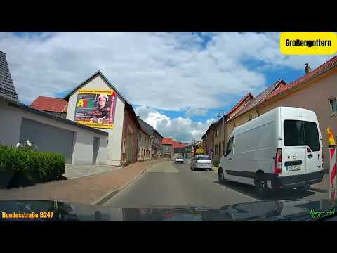 Bundesstraße B247 und die Senke bei Mühlhausen ( B247 and the depression near Mühlhausen ) Germany