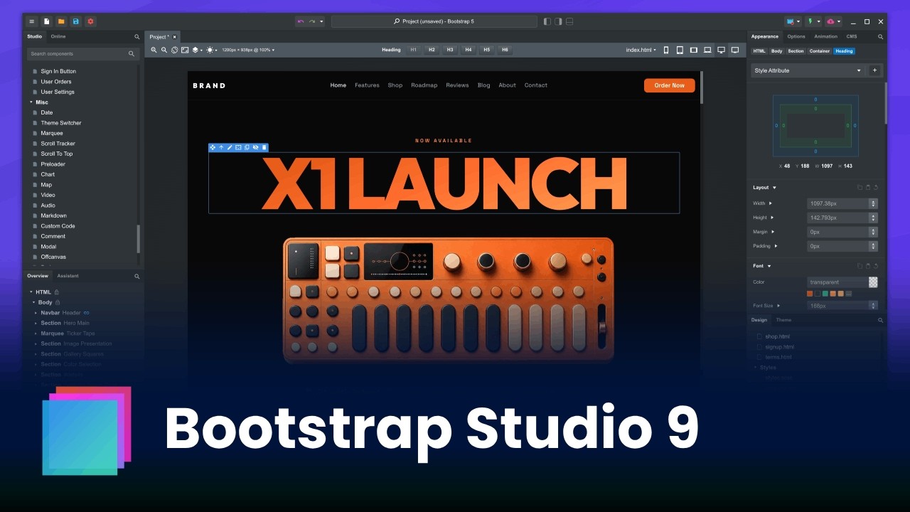 Bootstrap Studio 9.0.0 release video