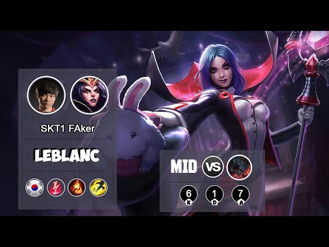 SKT1 FAKER LeBlanc MID VS Aatrox | LOL | S9 KR Challenger - Full Gameplay