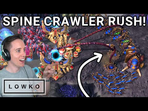 StarCraft 2: Dark SPINE CRAWLER RUSHES Reynor!