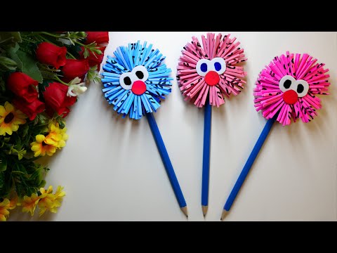 CUTE DIY Pencil Decoration Idea - Easy Craft Ideas - Pencil Topper