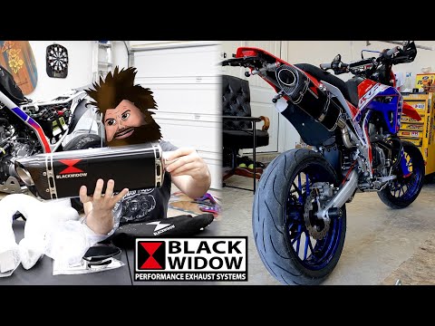 CRF300L Full Exhaust install, Black Widow Exhaust