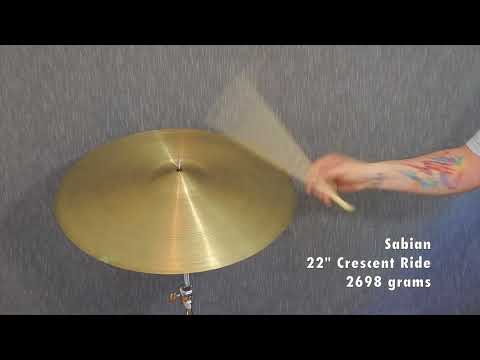 Pre Sabian 22 Inch Crescent Ride Cymbal 2698 grams DEMO VIDEO image 5