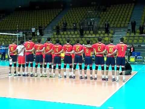 Final of European Youth Volleyball Championship Gdynia & Randers 2012 - Italy - Spain [anthems]