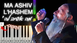 Ma Ashiv L’Hashem • מה אשיב לה׳ •Easy piano tutorial with chords • Mordechai Ben Dovid. פלייבק