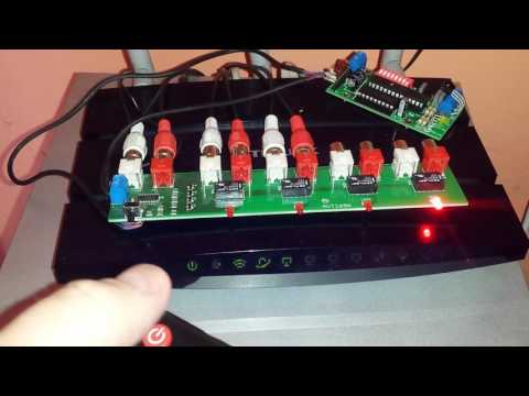 Przełaczenie pilotem uniwersalnego przełacznika sygnałow AVT1696 podłączonego do AVT390