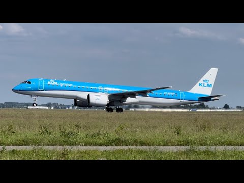 KLM Cityhopper EMBRAER E195-E2 TAKING OFF From SCHIPHOL to ABERDEEN (4K60 HDR)