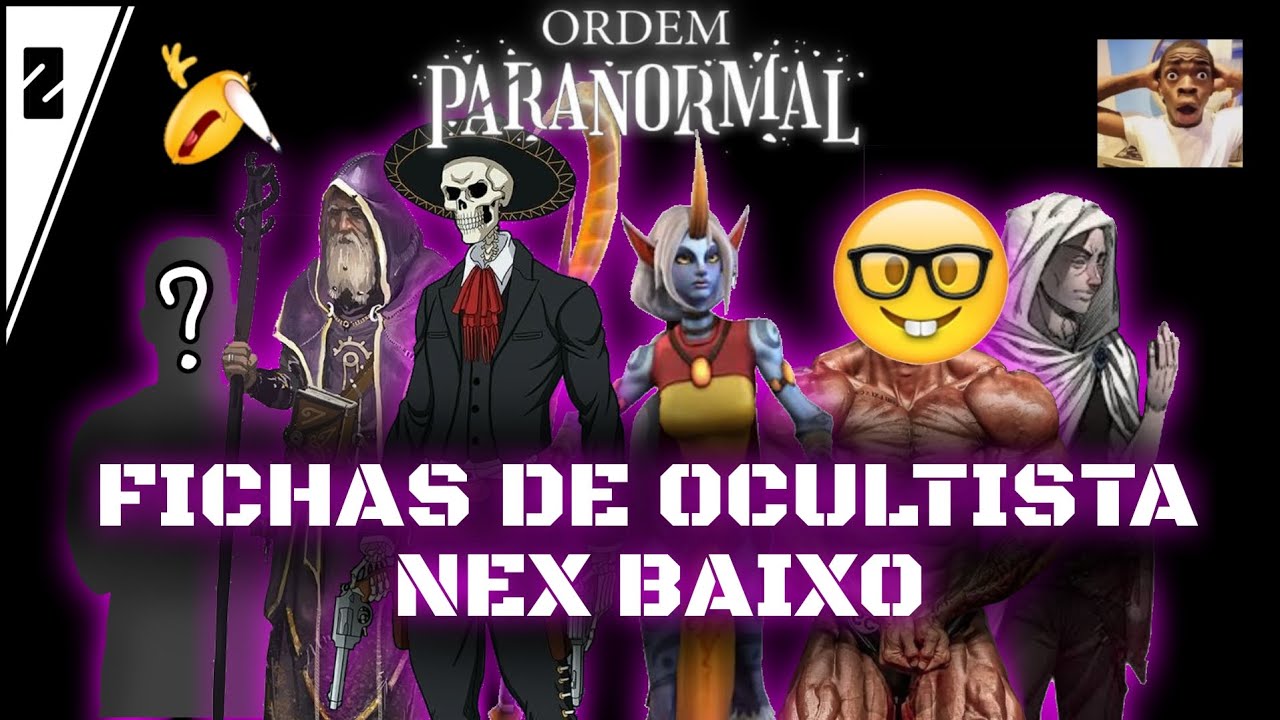 6 FICHAS de OCULTISTA com NEX BAIXO