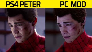 Original PS4 Peter Face VS MODDED PC Peter Face | Spider-Man PC Comparison