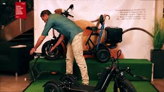 Freeliner EVO II Allrad Elektro Dreirad von Longco vorgestellt durch OrangeBike Rehafahrzeuge