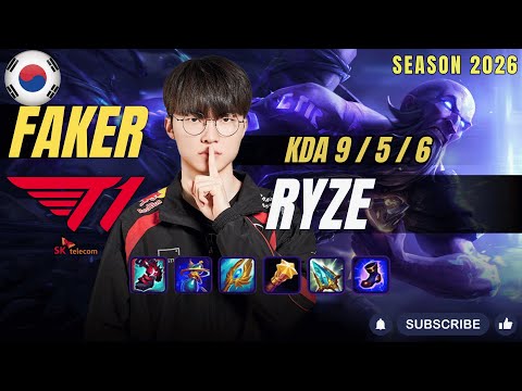 T1 Faker RYZE vs OTP YASUO Mid - Patch 26.1 KR Ranked | lolrec
