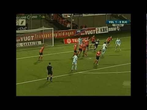 Jeroen Verhoeven in aktie FC Volendam - Roda JC op 22 November 2008