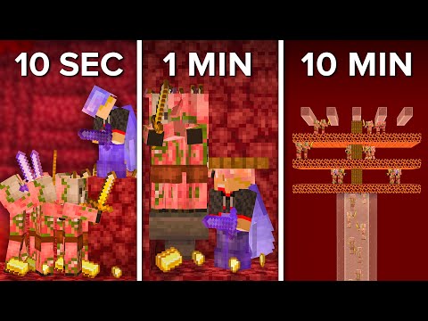 Minecraft Gold Farm in 10 Seconds, 1 Minute & 10 Minutes