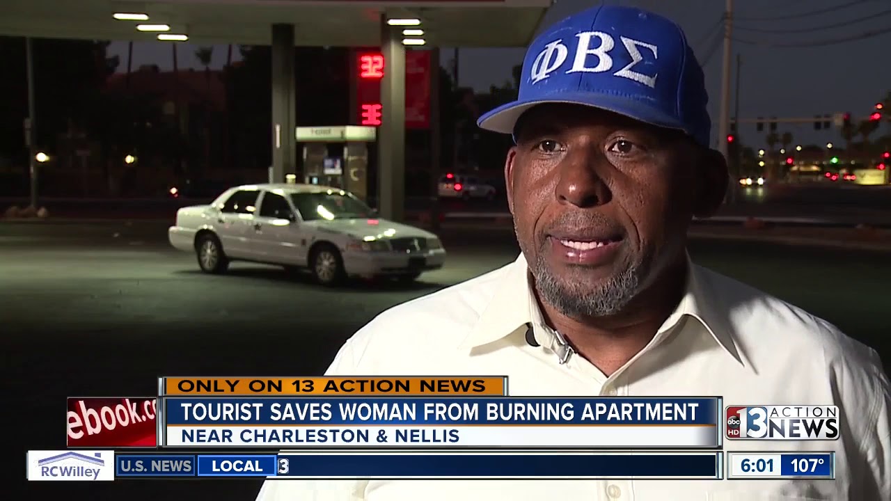 Tourist rescues woman from apartment fire