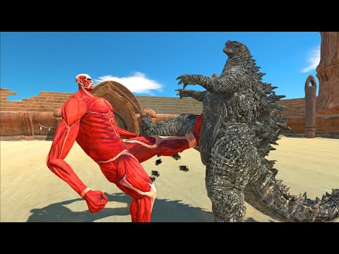 Colossal Titan Vs Godzilla 2021 At Arena - Animal Revolt Battle Simulator