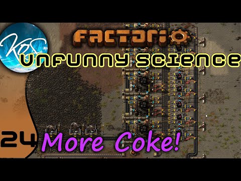 Factorio Unfunny Science - 24 - EXPANDING COKE - Ships, trains, wild mats - Let's Play