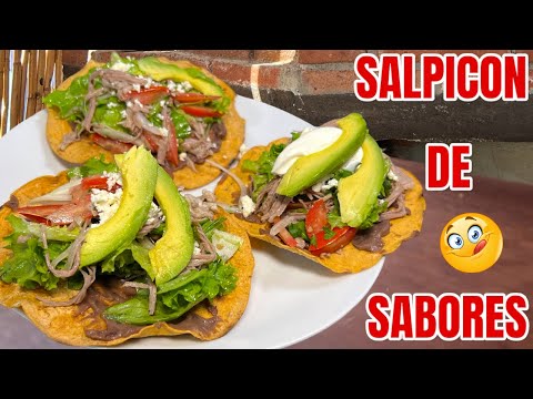 EL MÁS DELICIOSO SALPICÓN DE RES en TOSTADAS de CHIPOTLE y ADEREZO al ORÉGANO/ #ConSaborAMexico