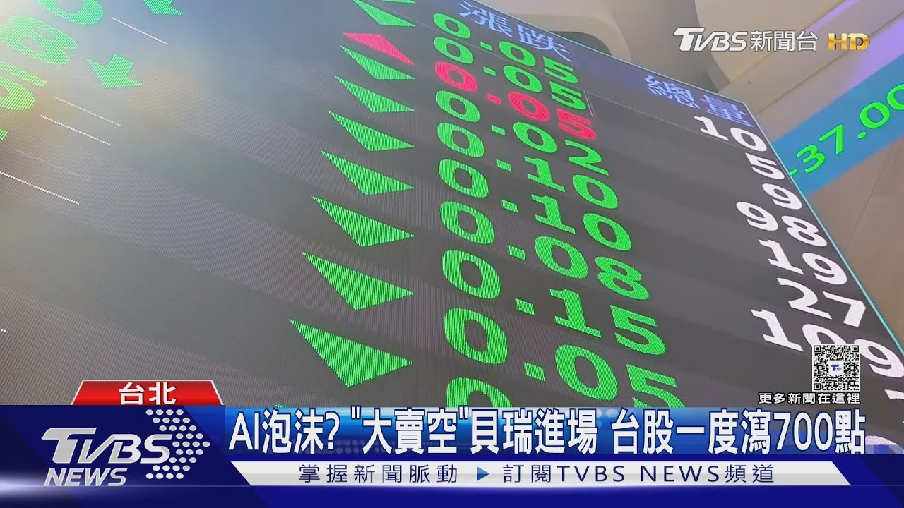 AI泡沫化？　大賣空進場　台股收27717點跌近400點　