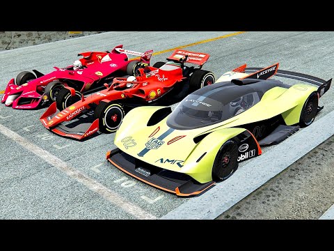Aston Martin Valkyrie AMR Pro vs Ferrari F1 2021 vs Ferrari F1 2025 Concept - Spa