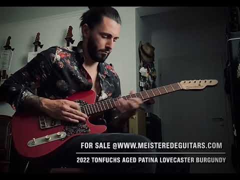 For sale @ www.MEISTEREDEGUITARS.com - 2022 Tonfuchs Lovecaster aged burgundy, mojo pickups uvm.