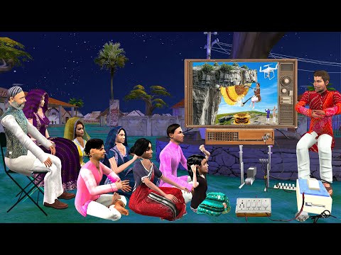 Gaon Ka TV Villagers Watching First Time TV Rent Wala Hindi Kahaniya Moral Stories New Comedy Video