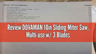 Review DOVAMAN 10in Sliding Miter Saw, Multi-use w/ 3 Blades, 15A Miter Saw, 4500/3200RPM, Ambidextr