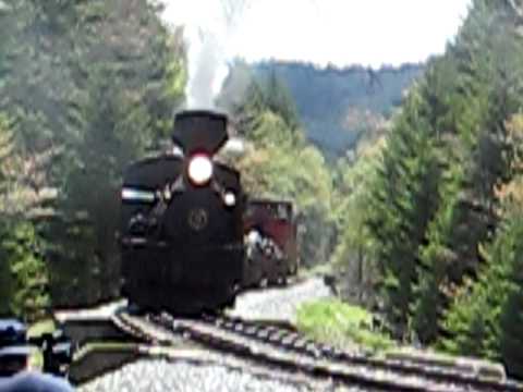 Cass Railfan Weekend 2009 - Log train reverse move at Twin Bridges
