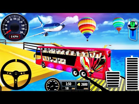 Mega Ramp Bus Stunt Driving 2021 - Impossible Bus Racing Simulator - Android GamePlay #4