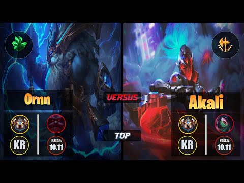 Challenger ORNN [Grasp of the Undying] (Top) VS  AKALI - Challenger KR Patch 10.11
