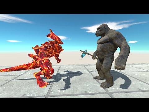 LAVA RAIJIN GODZILLA VS KING KONG DEATH CLIMB - Animal Revolt Battle Simulator