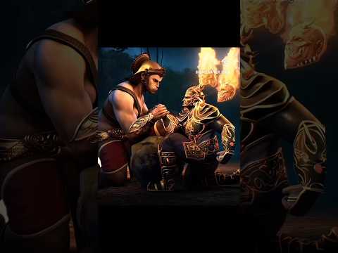 Hanuman ji VS ravan पंजा fight😱देखिए कौन जीता 🙏 Wait For end 🚨 #viralshorts #hanuman #ram #ravan