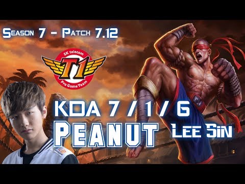 SKT T1 Peanut LEE SIN vs KHA'ZIX Jungle - Patch 7.12 KR Ranked