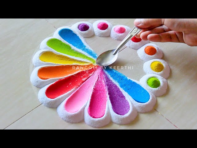 Simple maha shivratri rangoli design by keerthi - video 2